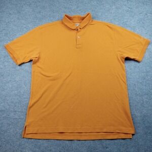 Callaway Golf Polo Shirt Mens Large Orange Pique Short Sleeve Sport Performance